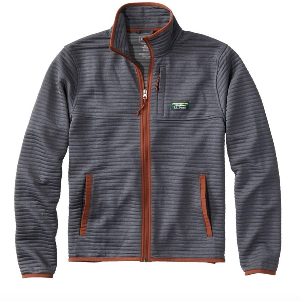 L.L. Bean Men's Charcoal Jacket with Rust Accents
